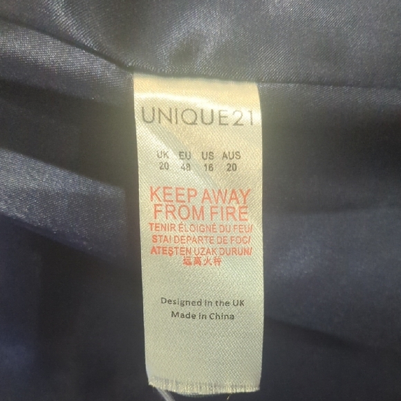 Unique 21 Black Striped Women's Blazer with Ruffle Detail - Picture 5 of 6